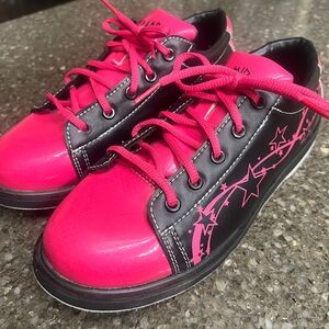Pyramid Women’s Pink and Black Star Bowling Shoes Size 8.5 Sports Athletic Bowl
